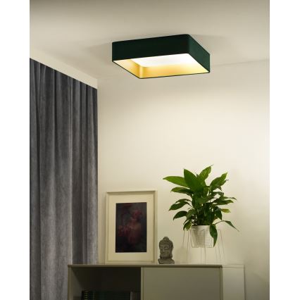 Brilagi - Plafonieră LED reglabilă VELVET SQUARE SMART LED/36W/230V 60x60 cm 2700-6500K Wi-Fi Tuya + telecomandă, verde