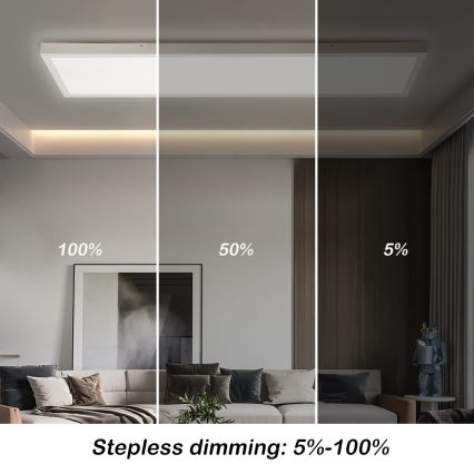 Brilagi - Plafonieră LED reglabilă pentru baie FRAME SMART LED/50W/230V 120x30 cm 3000-6000K IP44 albă + telecomandă