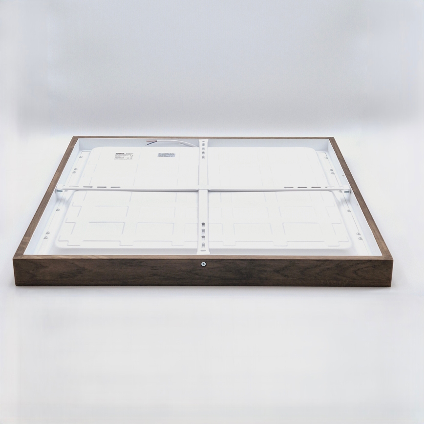 Brilagi - Plafonieră LED pentru baie WOODY FRAME, 40W, 230V, 60x60 cm, IP44, finisaj stejar-nuc