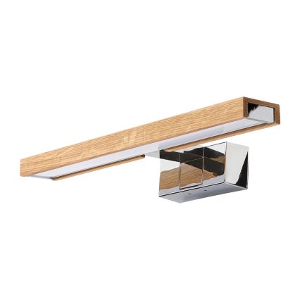 Brilagi - Iluminare LED pentru oglindă de baie WOODY MIRROR 3 în 1 LED/8W/230V 40 cm IP44 crom lucios/stejar
