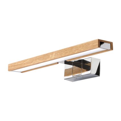 Brilagi - Iluminare LED pentru oglindă de baie WOODY MIRROR 3 în 1 LED/8W/230V 40 cm IP44 crom lucios/stejar