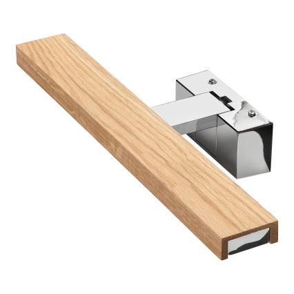 Brilagi - Iluminare LED pentru oglindă de baie WOODY MIRROR 3 în 1 LED/8W/230V 40 cm IP44 crom lucios/stejar