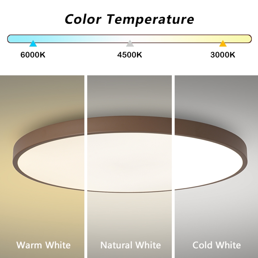 Brilagi - Lampă LED dimabilă POOL SMART, 100W, 230V, diametru 80 cm, 3000-6000K, Wi-Fi Tuya + telecomandă, maro