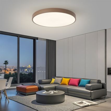 Brilagi - Lampă LED dimabilă POOL SMART, 100W, 230V, diametru 80 cm, 3000-6000K, Wi-Fi Tuya + telecomandă, maro