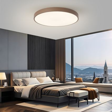 Brilagi - Lampă LED dimabilă POOL SMART, 100W, 230V, diametru 80 cm, 3000-6000K, Wi-Fi Tuya + telecomandă, maro
