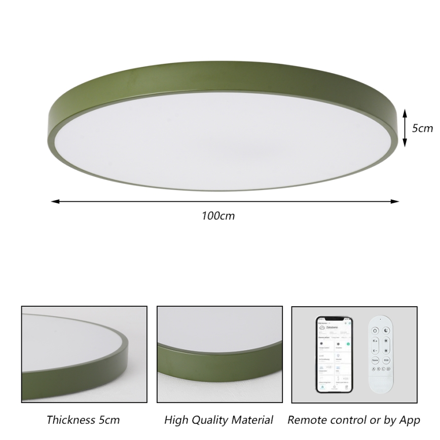 Brilagi - Lampă LED dimabilă POOL SMART LED/128W/230V, diametru 100 cm, Wi‑Fi Tuya + telecomandă, verde
