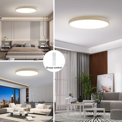 Brilagi - Plafonieră LED dimmabilă POOL SMART LED/180W/230V 3000-6000K 120 cm bej Wi-Fi Tuya + telecomandă