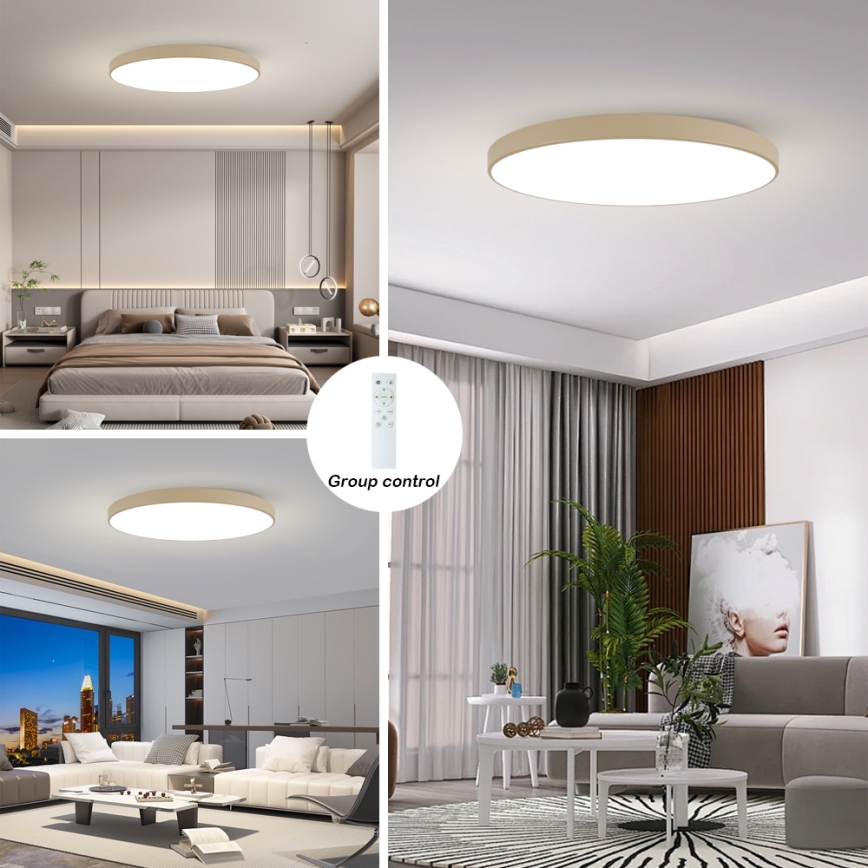Brilagi - Plafonieră LED dimmabilă POOL SMART LED/180W/230V 3000-6000K 120 cm bej Wi-Fi Tuya + telecomandă