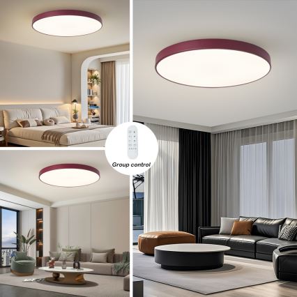 Brilagi - Lampă LED reglabilă pentru piscină POOL SMART, 128 W/230 V, Ø 100 cm, Wi-Fi Tuya + telecomandă, burgundiu