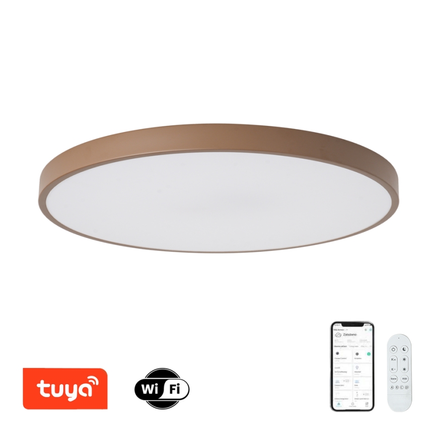 Brilagi - Corp de iluminat LED reglabil POOL SMART LED/100W/230V Ø 80 cm, Wi‑Fi Tuya + telecomandă, maro