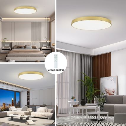 Brilagi - Plafonieră LED dimabilă POOL SMART LED/128W/230V 3000-6000K 100 cm auriu Wi-Fi Tuya + telecomandă