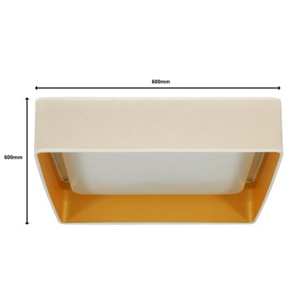 Brilagi - Plafonieră LED reglabilă VELVET SQUARE SMART LED/36W/230V 60x60 cm 2700-6500K Wi-Fi Tuya + telecomandă crem