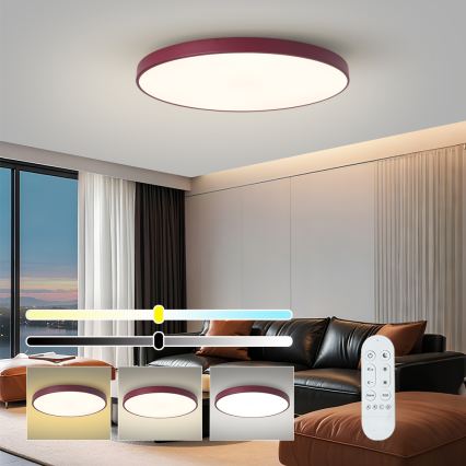 Brilagi - Lampă LED dimabilă POOL SMART, 100 W, 230 V, Ø 80 cm, 3000–6000 K, Wi‑Fi Tuya + telecomandă, bordo