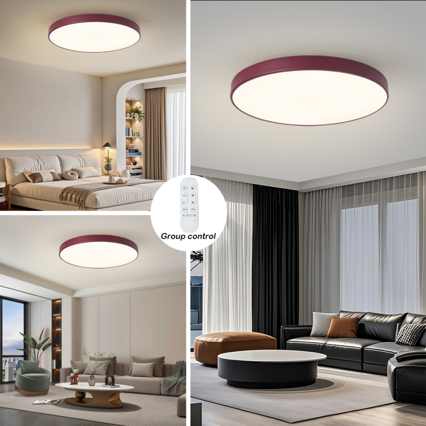 Brilagi - Lampă LED dimabilă POOL SMART, 100 W, 230 V, Ø 80 cm, 3000–6000 K, Wi‑Fi Tuya + telecomandă, bordo