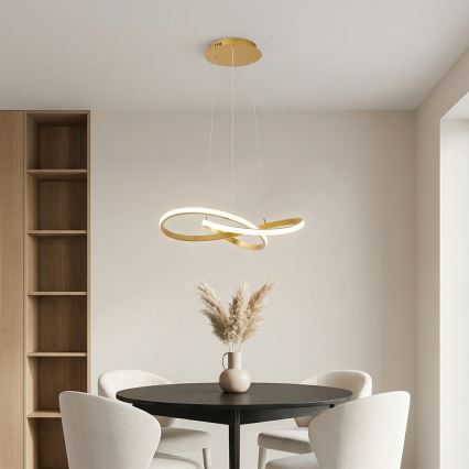 Brilagi - Lustră LED dimabilă suspendată pe cablu INFINITY LED/55W/230V 3000-6000K 50x50 cm auriu + telecomandă inclusă