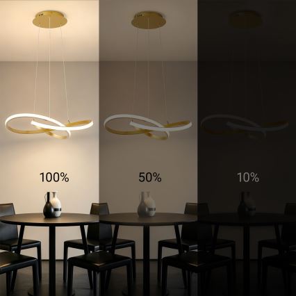 Brilagi - Lustră LED dimabilă suspendată pe cablu INFINITY LED/55W/230V 3000-6000K 50x50 cm auriu + telecomandă inclusă