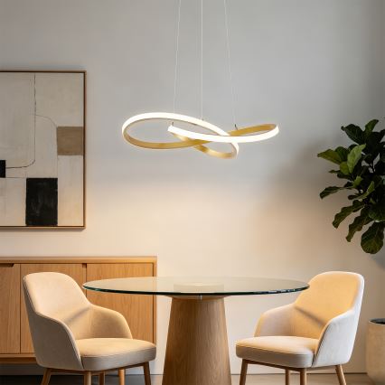 Brilagi - Lustră LED dimabilă suspendată pe cablu INFINITY LED/55W/230V 3000-6000K 50x50 cm auriu + telecomandă inclusă