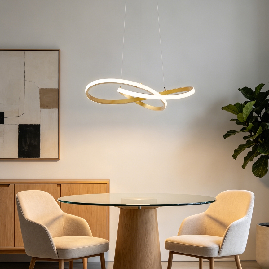 Brilagi - Lustră LED dimabilă suspendată pe cablu INFINITY LED/55W/230V 3000-6000K 50x50 cm auriu + telecomandă inclusă