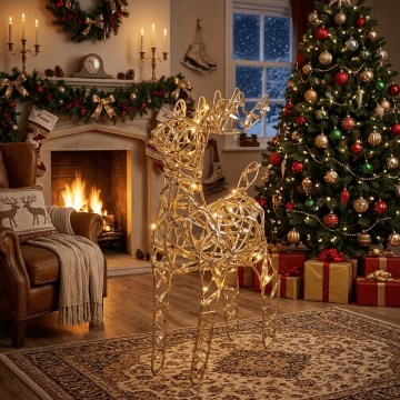 BRILAGI - LED Decorațiune de Crăciun LED/3xAA 32 cm ren alb cald/auriu