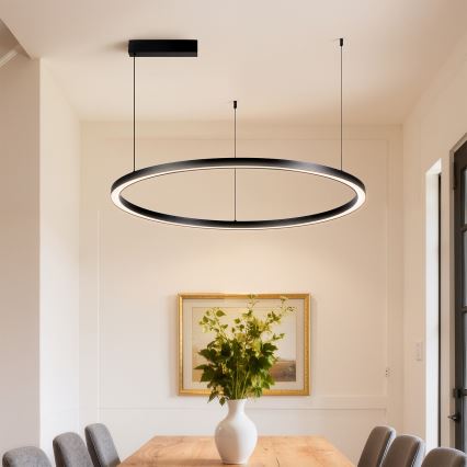 Brilagi - Lustră LED reglabilă suspendată pe cablu PORTOFINO LED/60W/230V 3000-6000K Ø 80 cm neagră + telecomandă