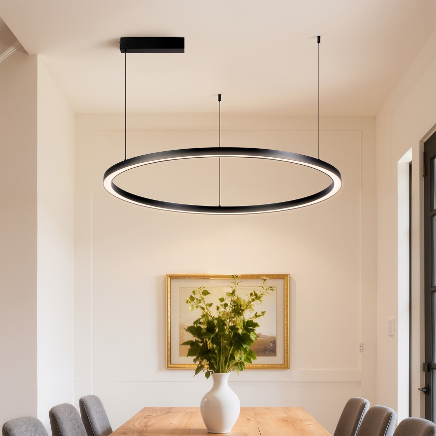 Brilagi - Lustră LED reglabilă suspendată pe cablu PORTOFINO LED/60W/230V 3000-6000K Ø 80 cm neagră + telecomandă