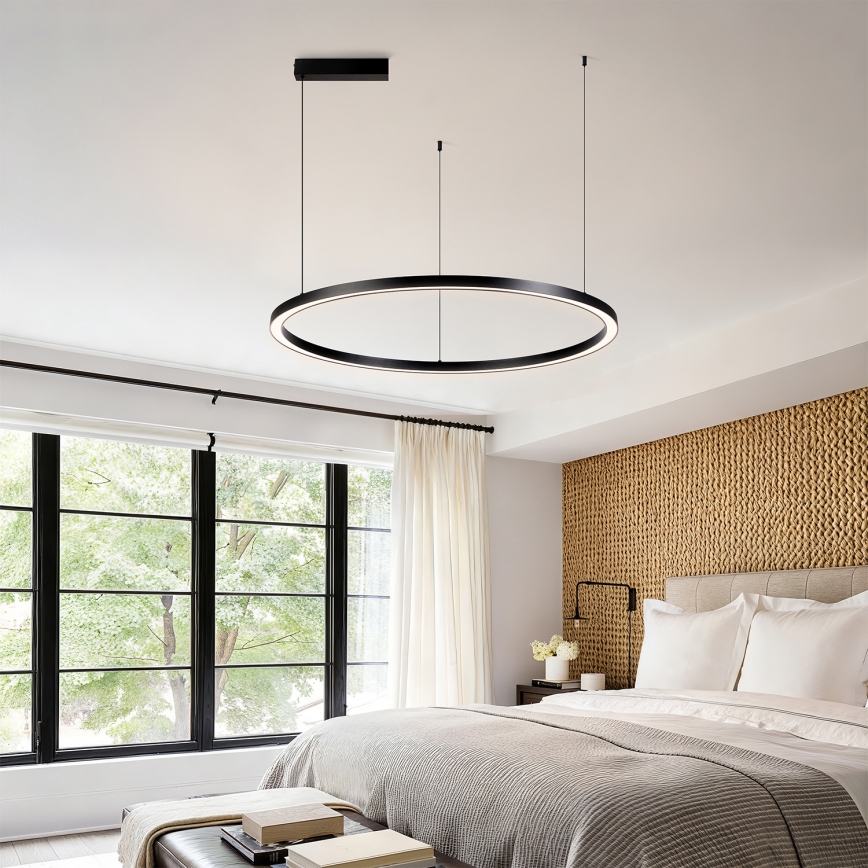 Brilagi - Lustră LED reglabilă suspendată pe cablu PORTOFINO LED/60W/230V 3000-6000K Ø 80 cm neagră + telecomandă