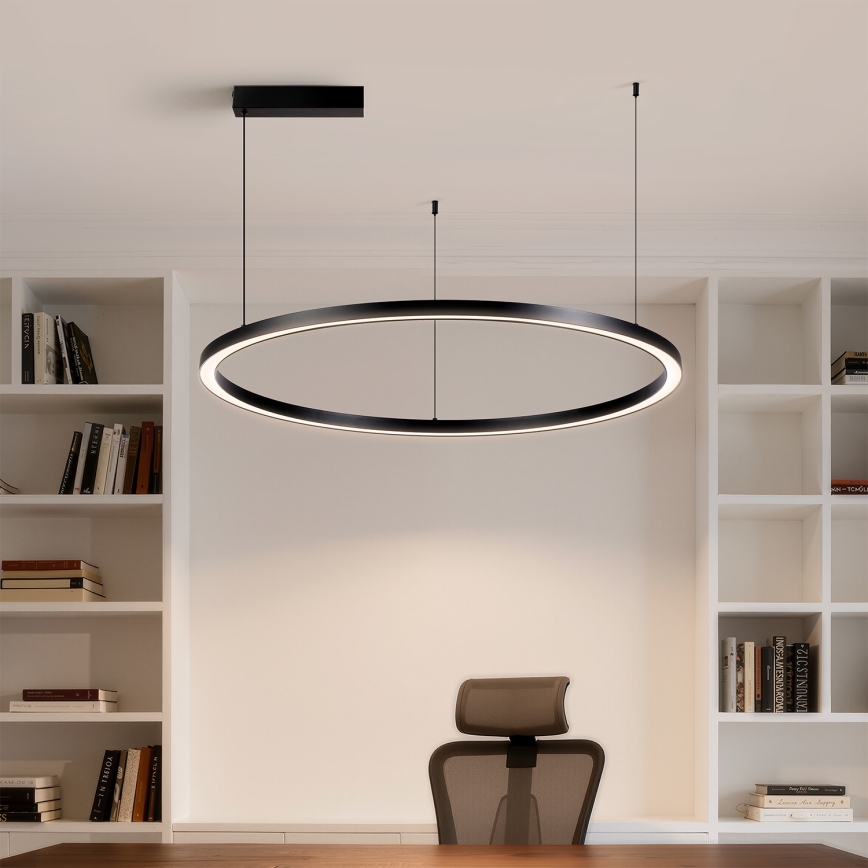 Brilagi - Lustră LED reglabilă suspendată pe cablu PORTOFINO LED/60W/230V 3000-6000K Ø 80 cm neagră + telecomandă
