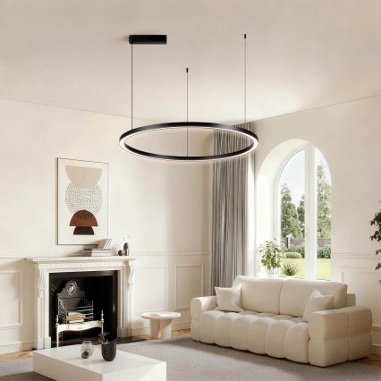 Brilagi - Lustră LED reglabilă suspendată pe cablu PORTOFINO LED/60W/230V 3000-6000K Ø 80 cm neagră + telecomandă