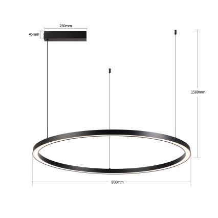 Brilagi - Lustră LED reglabilă suspendată pe cablu PORTOFINO LED/60W/230V 3000-6000K Ø 80 cm neagră + telecomandă