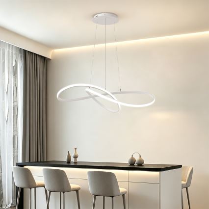 Brilagi - Lustră LED reglabilă pe cablu INFINITY LED/80W/230V 3000-6000K 80x80 cm albă + telecomandă