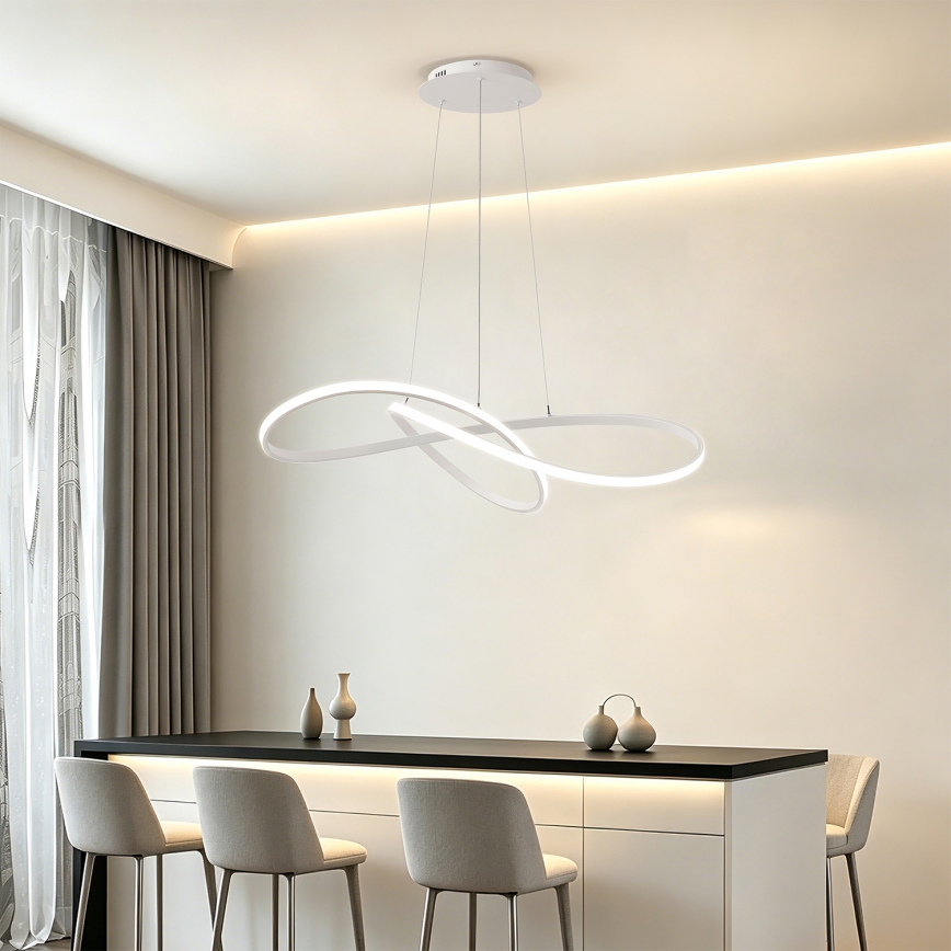Brilagi - Lustră LED reglabilă pe cablu INFINITY LED/80W/230V 3000-6000K 80x80 cm albă + telecomandă