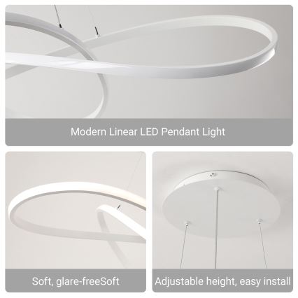 Brilagi - Lustră LED reglabilă pe cablu INFINITY LED/80W/230V 3000-6000K 80x80 cm albă + telecomandă