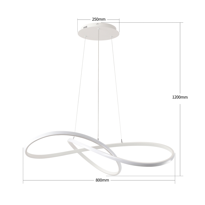 Brilagi - Lustră LED reglabilă pe cablu INFINITY LED/80W/230V 3000-6000K 80x80 cm albă + telecomandă