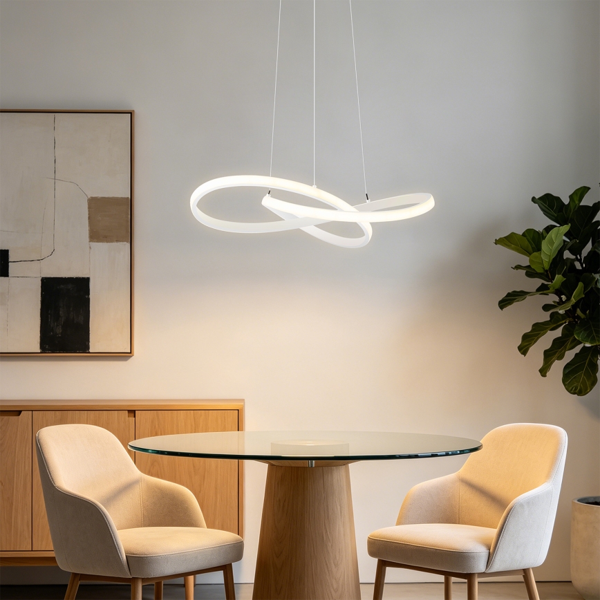 Brilagi - Lustră LED dimmabilă pe cablu INFINITY LED/55W/230V 3000-6000K 50x50 cm albă + telecomandă