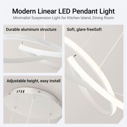 Brilagi - Lustră LED dimmabilă pe cablu INFINITY LED/55W/230V 3000-6000K 50x50 cm albă + telecomandă