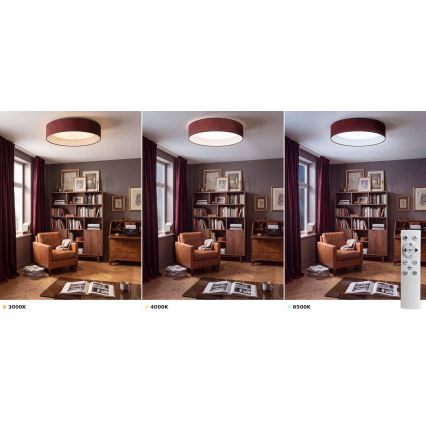 Brilagi - Plafonieră LED dimabilă VELVET SMART VARI LED/24W/230V 3000-6500K Ø 45 cm vișinie + telecomandă