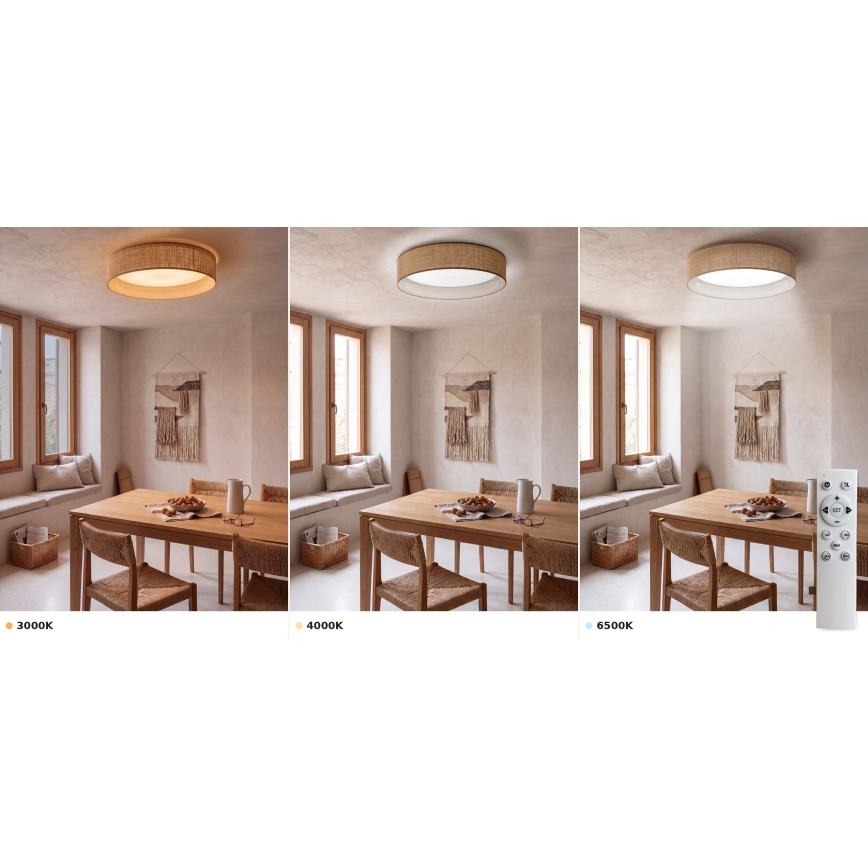 Brilagi - Plafonieră LED dimmabilă VELVET SMART VARI LED/24W/230V 3000-6500K Ø 45 cm bej + telecomandă