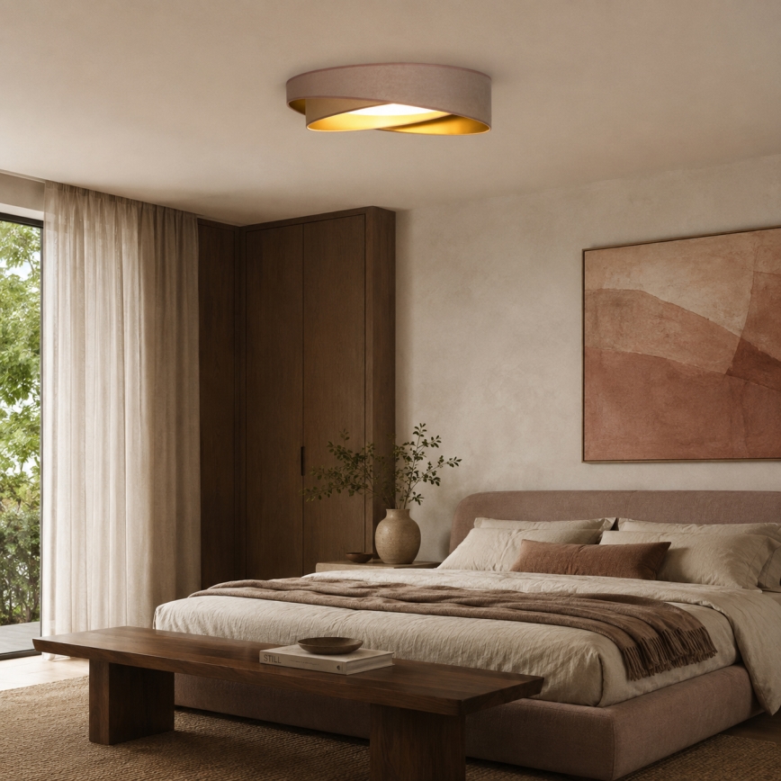BRILAGI - Lampă de tavan LED dimabilă VELVET TWIST LED/36W/230V 3000-6000K Ø 65 cm Wi-Fi Tuya Beacon bej/auriu + telecomandă
