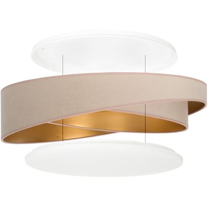 BRILAGI - Lampă de tavan LED dimabilă VELVET TWIST LED/36W/230V 3000-6000K Ø 65 cm Wi-Fi Tuya Beacon bej/auriu + telecomandă