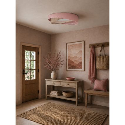 BRILAGI - Plafonier LED dimabil VELVET TWIST LED/36W/230V 3000-6000K pr. 65 cm Wi-Fi Tuya Beacon roz/bej + telecomandă