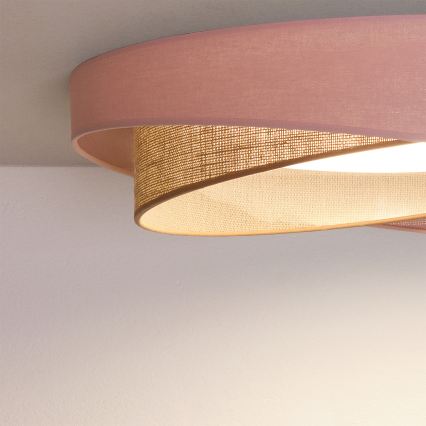 BRILAGI - Plafonier LED dimabil VELVET TWIST LED/36W/230V 3000-6000K pr. 65 cm Wi-Fi Tuya Beacon roz/bej + telecomandă