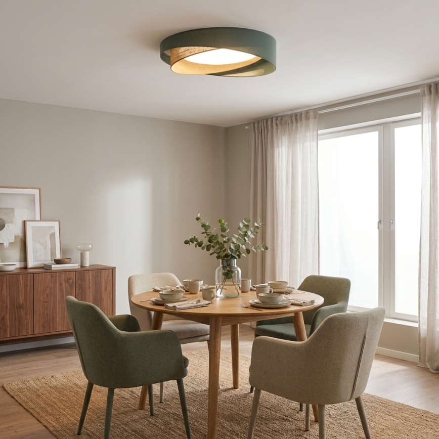 BRILAGI - Plafonieră LED dimabilă VELVET TWIST LED/36W/230V 3000-6000K Ø 65 cm Wi-Fi Tuya Beacon verde/bej + telecomandă