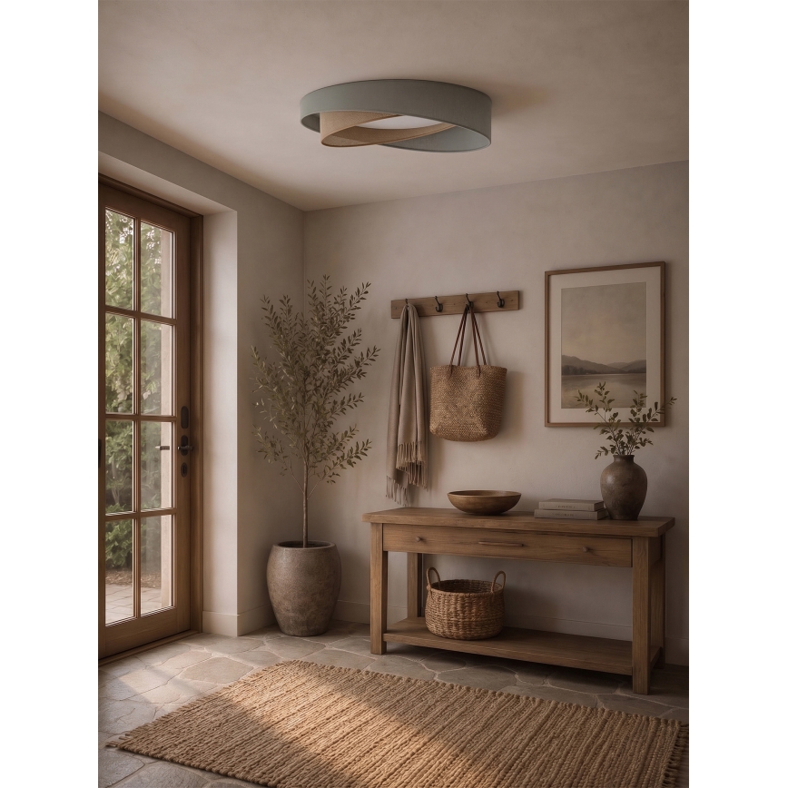 BRILAGI - Plafonieră LED dimabilă VELVET TWIST LED/36W/230V 3000-6000K Ø 65 cm Wi-Fi Tuya Beacon verde/bej + telecomandă