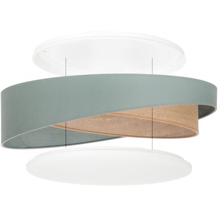 BRILAGI - Plafonieră LED dimabilă VELVET TWIST LED/36W/230V 3000-6000K Ø 65 cm Wi-Fi Tuya Beacon verde/bej + telecomandă