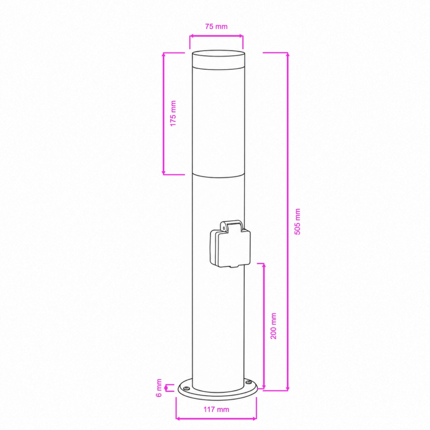 BRILAGI - Lampă LED reglabilă de exterior cu priză ELIA 1xE27/6W/230V 2700-6500K IP44 Wi-Fi 50 cm antracit
