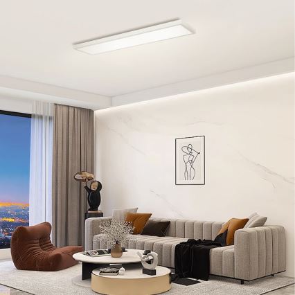 Brilagi - Plafonieră LED reglabilă pentru baie FRAME SMART LED/50W/230V 120x30 cm 3000-6000K IP44 argintie + telecomandă