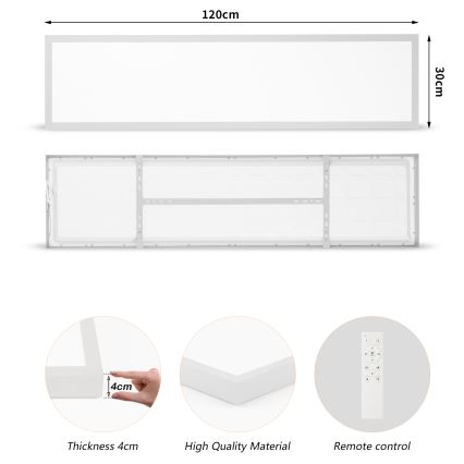 Brilagi - Plafonieră LED reglabilă pentru baie FRAME SMART LED/50W/230V 120x30 cm 3000-6000K IP44 argintie + telecomandă