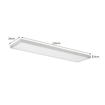 Brilagi - Plafonieră LED reglabilă pentru baie FRAME SMART LED/50W/230V 120x30 cm 3000-6000K IP44 argintie + telecomandă