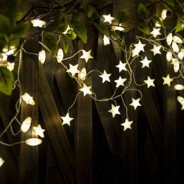 BRILAGI - LED Ghirlandă de Crăciun 40xLED/3xAA 1,8m alb cald stele