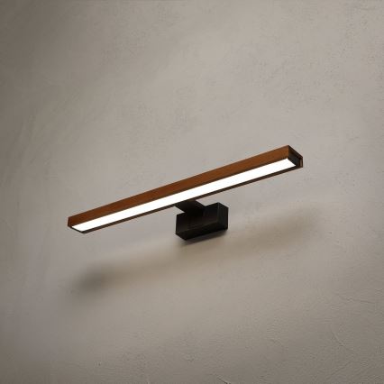 Brilagi - Iluminare LED pentru oglindă de baie 3 în 1 WOODY MIRROR LED/12W/230V 60 cm IP44 negru/stejar cireș